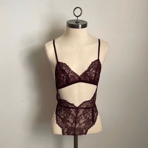 NWOT | Victoria’s Secret Dark Violet Unlined Cutout Lace Teddy